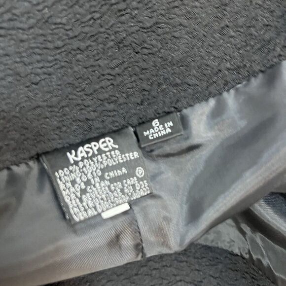 Kasper Skirt size 6 Black Textured Straight Knee Church Wedding Cocktail Modest - Picture 8 of 8